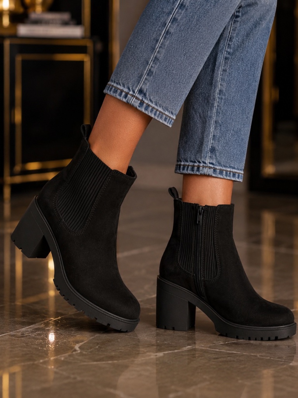 NOBO Suede Lug Sole Chelsea Boots | Model Off Duty Downtown Edge | Bundle & Save